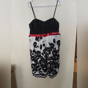 City Triangles Black and White Bustier Mini Dress